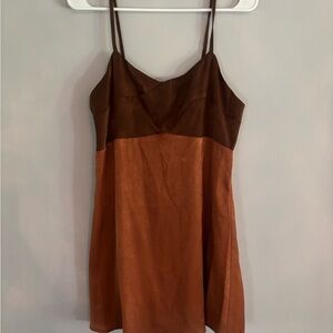 Francesca's Collections Brown and Tan Mini Dress